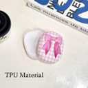 Pink Bow Case Compatible with Apple AirPods Max, Soft TPU Protective Cover, Cute Shockproof Anti-Scratch Case for Women