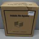 File Organizer Box with Lid,Hanging Filing Folder Organizer for Document Storage with Plastic Slide,Letter-size File Holder Filing Box for Office/Home/Decor/2Pack