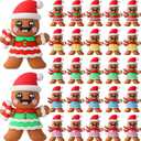 25 Pcs Mini Gingerbread Man Figurines Christmas Decorations Gingerbread Ornaments for Christmas Decorations Party Favors Goody Bag Fillers Fireplace Garden Dollhouse Home Table Decor Gifts