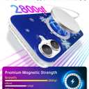 SCORPIFY for iPhone 17 Case [Compatible with MagSafe] with Christmas Frosted Night Design, Cute Blue Snowflake Magnetic Phone Cover Bumper for Women Girls, Glitter Sparkle Silver Accents