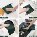 Homaxy 100% Cotton Kitchen Towels and Dishcloths Set, 12 x 12 Inches and 13 x 28 Inches, Set of 8 Bulk Kitchen Towels Set, Ultra Soft Absorbent Dish Cloths for Washing Dishes, Blackish Green