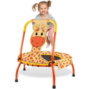Toddler Trampoline Baby Trampoline - Mini Trampoline for Kids 1 Year Plus Nursery Trampoline with Handle, Baby Gifts for Boys and Girls, Indoor and Outdoor, Giraffe