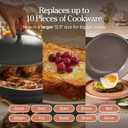 Our Place Large Always Pan | 12.5" Ceramic Pan with Modular Lid & Beechwood Spatula | Patented 10-in-1 Nonstick, Non-Toxic Cookware Made Without PFAS | Induction & Oven-Safe up to 450F 
