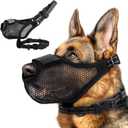 Dog Muzzle,Soft Air Mesh Muzzle for Small Medium Large Sized Dogs,Breathable Soft Dog Muzzle Reflective Adjustable Puppy Muzzles with Collar,Nose Revealing Design,Allows Panting and Drinking, L