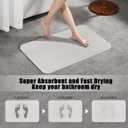 Stone Bath Mat, Super Absorbent Diatomaceous Earth Shower Mat, Non-Slip Fast-Drying Bathroom Floor Mats, 23.6'' 15.4", Greyish White, 2 Pack