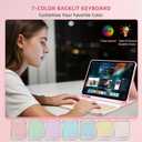 Keyboard Case for Samsung Galaxy Tab A11+ Plus 2025 / A9+ Plus 2023 11 inch - 7 Colors Backlit Keyboard Cover and Mouse (Pink)
