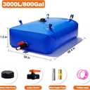 GHOSOONE 3000 L/800 Gal Water Bladder Tank, Foldable Portable Water Storage Container, Emergency Water Bag for RV, Truck Bed, Fire Prevention, Drought Resistance, Blue