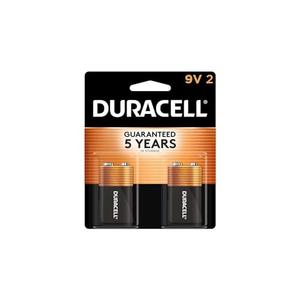 Duracell Coppertop 9V Battery, 2 Count (Pack of 1), Long-lasting All-Purpose Alkaline 9V Batteries for Household and Office Devices