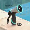 QUOBAS Metal Garden Hose Nozzle, 10 Pattern Heavy Duty Water Nozzle with Leak-Proof Aluminum Construction, Adjustable Garden Sprayer for Watering Plants, Washing Cars, Pet Shower
