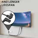 6 Feet TV Power Cord Compatible with Samsung TV, 90 Degree Angle 18AWG 2 Prong to L Shape C7 Power Cord Charger Cable for LG/TCL Samsung 24" 32" 40" 43" 48" 49" 50" 55" 60" 65" 75" UN40 UN43 UN48