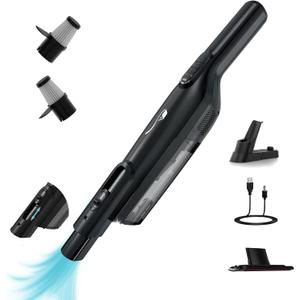 Cordless Handheld Vacuum, Lightweight Portable Hand Vacuum Cleaner with LED Light,Rechargeable Hand Held Vacuum with One-Touch Empty, Powerful Suction for Office, Home,Car, Coal