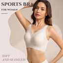 Bras for Women No Underwire Comfortable Sports Bra Smoothing Minimizer Everyday Bra(32C-46DD) (White, L)