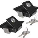 2 PCS Flush Mount Paddle Handle Stainless Steel Locking Door Latch RV Paddle Entry Interior Handle Knob Deadbolt Toolboxes and Compartment Black