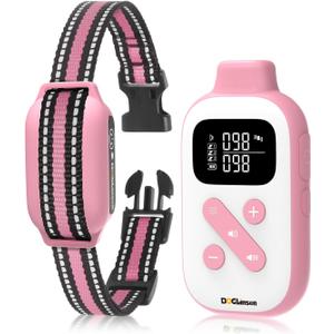 No Shock Dog Training Collar, Beep and Vibrating Dog Collar with Remote 2800Ft, Vibration Collar for Small Medium Large Dogs - No Prongs (Pink-White)