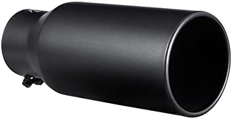 Black Exhaust tip - 3.5'' Inlet Bolt on Design- Black Coated Stainless Steel Car Muffler Tips 3.5" ID x 5"OD x 12"L