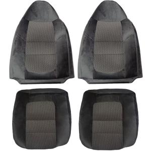 Pripirlod Front Driver and Passenger Bottom and Top Lean Back Seat Cover Gray Cloth Compatible with Ford F250 F350 F450 2001