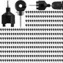 Sweetude 400 Pcs Black Electric Fence Insulator with 1 Pcs Insulator Socket Tool Screw in Insulator Fence Ring Post Wood Post Insulator Electric Fence Insulator for Animal Fence