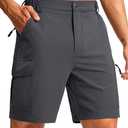 Pudolla Men's Hiking Cargo Shorts 7" Lightweight Quick Dry Casual Work Shorts for Men Summer Travel Golf with 5 Pockets, Gray XXL