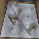 Gold Light Fixtures, 3-Light Over Mirror, Mid Century Modern Bathroom Vanity Lights Wall Sconces With Globe Frosted Milk Glass