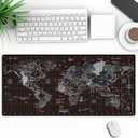 Expanded Large Mouse Pad, and Computer Gaming Mouse Pad 35.4x15.7x0.12 Suitable for Gamers Home Office Office Learning World Maps Designed with Stitched Edges Anti Slip Base and Waterproof Pad