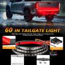 Qasim 60inch Truck Tailgate Light Strip Bar,White Reverse Light/Red Brake Rear Turn Signal LED Strip for Pickup Trailer Cargo Tailgate Running Flash Light