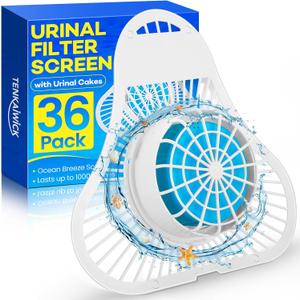 36 Pack Urinal Deodorizer Screen, Urinal Cakes with Anti-Splash Filter Odor Protection, Urinal Deodorizer for Men Bathroom Airport Office Mall Hotel(Ocean Breeze Scent)