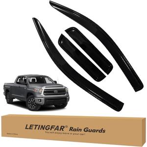 Tape-on Rain Guards for 2007-2021 Toyota Tundra Double Cab, for 2007-2021 Toyota Tundra Accessories Side Vent Visors Shades Window Deflectors for Toyota Tundra