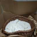Kate Newborn Photography Props Brown Heart Shaped Rattan Basket Handcrafted Baby Doll Basket Set for Baby Photography Photoshoot with White Pillow and Mat and Stretch Wrap