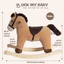Rock My Baby Rocking Horse, Rocking Animal with Realistic Sound, Stuffed Rocker for Toddlers 18M+, Soft Filling Ride on Pony, Light Brown Horse, CPC Certified, Large