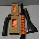 33" Extendable Snow Brush and Ice Scraper for Car Windshield, 2-in-1 Car Snow Brush & Ice Scraper with 360 Pivoting Brush Head and Comfortable Foam Grip for SUV Trucks Sedans,Orange