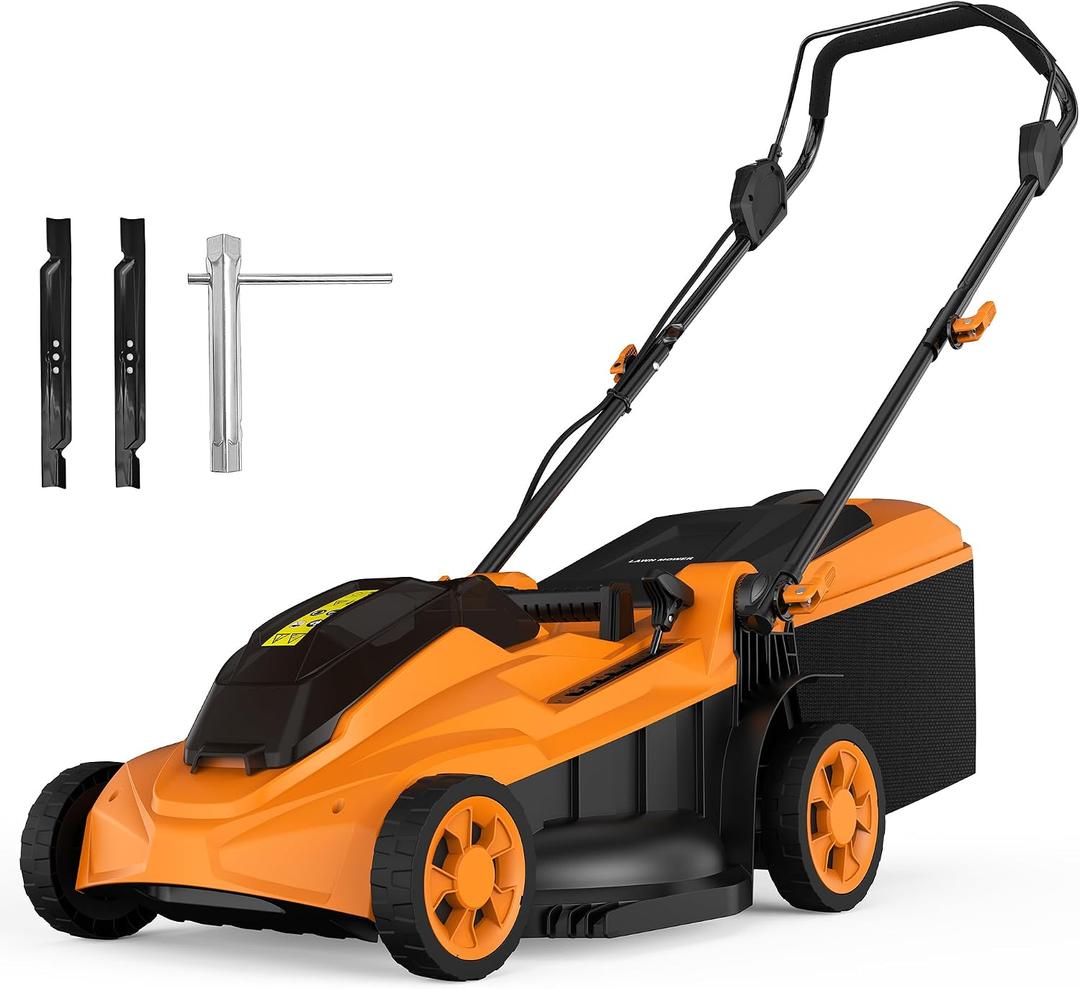 40V Cordless Lawn Mower (No Battery) Compatible with Dewalt 2 * 20VMax Battery, 18" Electric Lawn Mower with 6 Heights Adjustment, Brushless Electric Mower for Garden, Yard