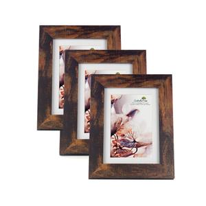 brown 5x7 Picture Frame set of 3,Display 5x7 without Mat or 4x6 with Mat