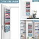 20-Shelf Hanging Wall Fabric Organizer, Over The Door Cloth Organizer with 4 Hooks, Closet Hanging Fabric Storage for Sewing & Quilting Collection(13.8 Inch)