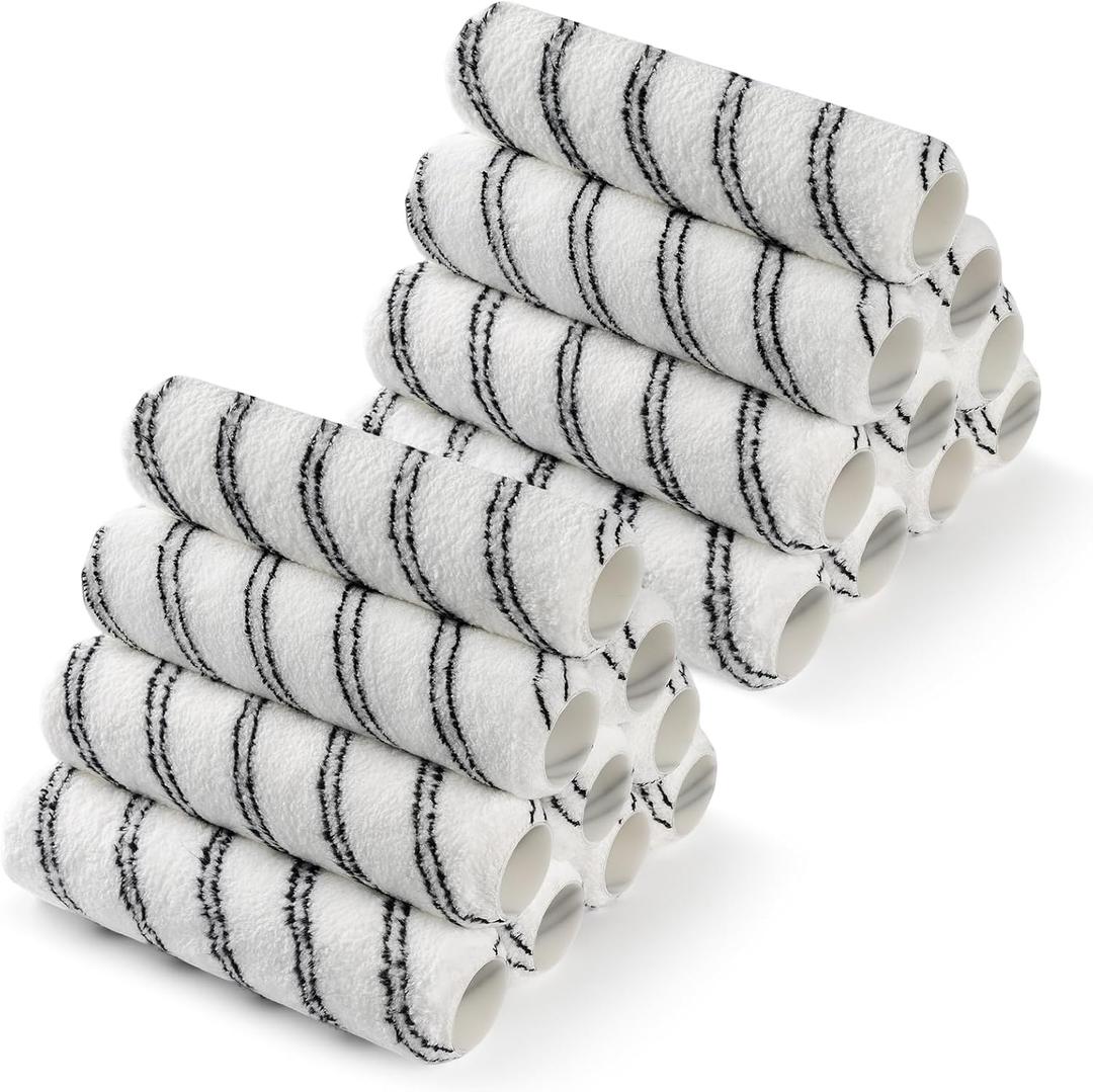 Paint Roller, 20 Pack Microfiber Paint Roller Covers 9 Inch, Large 9 Inch Paint Rollers for Painting Walls, Covers for Paint Roller Kit