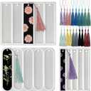 RESINWORLD Set of 3 Shiny Bookmarks Silicone Mold, Bookmark Resin Mold with Tassels, Small Medium Rectangle Bookmark Mold