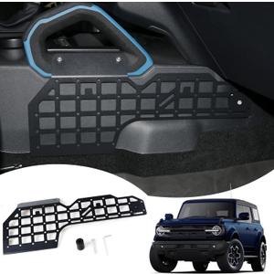 Molle Panel for 2021 2022 2023 2024 2025 Ford Bronco 2/4 Door Interior Accessories Center Console Storage Passenger Side Grid Plate Organizer Gear Shifter Right Side Hanging Steel Rack, Black