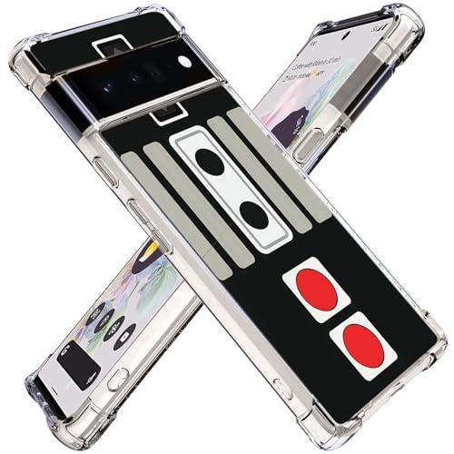 Gifun Hard PC Bumper Shockproof Clear Soft Slim Design Pattern Case Cover for Google Pixel 6 Pro - Retro Arcade Game