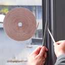 Bruiefpap 39.4FT Weather Stripping for Doors and Windows, Self-Adhesive Soundproofing Door Seal, Door Insulation for Sliding, Exterior, Frames and Front, 0.35'' Wide x 0.35'' Thick, Brown