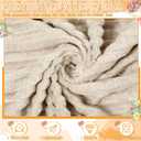 Buryeah 24 Pcs Wedding Flannel Fleece Throw Blanket Bulk with Thank You Card and Ribbon, 50 x 60 in Oeko-TEX Standard 100 Certified Blankets Outdoor Wedding, Guest Party Souvenirs (Khaki)