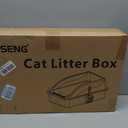 Stainless Steel Cat Litter Box, Extra Large XL Odor Free Metal Litter Box with High Sides Lid, Open Top Litter Pan Include Scoop Easy Cleaning Kitty Cat Box Anti-Urine Leakage, Non-Sticky