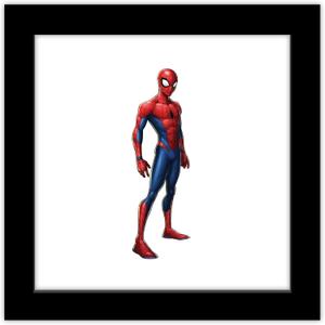 Trends International Gallery Pops Marvel Comics Spider-Man - Standing Pose Wall Art Wall Poster, 12" x 12", Black Framed Version