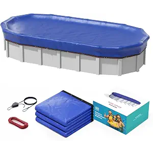 POOLHACKER 18x33 FT Oval Pool Cover, 420D Extra Thick