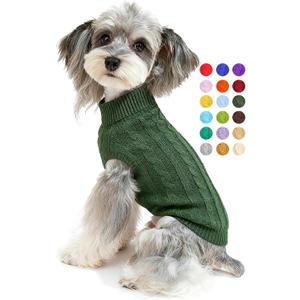 Dog Sweater for Small Medium Large Dogs - Warm Winter Turtleneck Knit Dog Sweaters Soft Pet Cat Clothes Christmas Coat Indoor Outdoor Use for Puppy Kitten Male Female Girl Boy Pets (Wood Green)