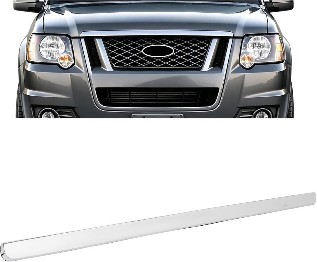 ALMULOO Upper Grill Hood Molding Compatible with 2006-2010 Ford Explorer