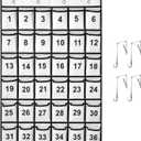 SAVERHO 36 Pockets Numbered Classroom Pocket Chart for Cell Phones, Hanging Pocket Chart Storage for Classroom Phone Calculator Holder with 4 Stainless Steel Hooks (White-36pockets)