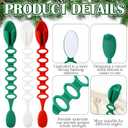 Weysat 18 Pcs Christmas Garland Hangers Hooks for Mantel Garland Ties Adjustable Stocking Holder Reusable Silicone Adhesive Straps Wreath Hangers for Fireplace(Stylish Style) (Red, Green, White)