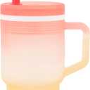 Infantino My 1st Tumbler, 9 Oz. Silicone Sippy Cup with Straw & Handle, Spill-Resistant Baby Cup for On-the-Go, BPA-Free Transition Bottle, Sunset Kiss