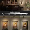 EZVALO Spotlights Indoor with Remote, 5500mAh Rechargeable Picture Lights, Wireless Uplights with Timer & Dimmable, 3-CCT, Accent Lighting for Plant, Art, Painting, Gallery, Wall Decor (2-Pack Black)