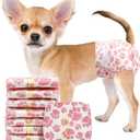 Dono Dog Diapers Female, Disposable Doggie Diapers, Super Absorbent Puppy Diapers with Adjustable Tail Hole, Wetness Indicator for Cats Doggy in Heat Period, XX-Small, 16 Count