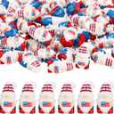 Qunclay 60 Pcs 4th of July Mini Gnomes, Patriotic Resin Figurines for Independence Day 250th Anniversary Table Decor, Red White Blue USA Party Favors